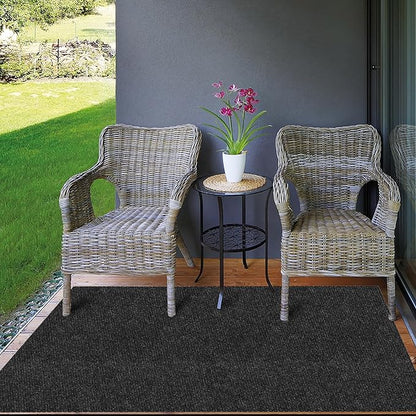 Ottomanson Commercial Scrape Rib Entry Mat – Heavy Duty Ribbed Floor Mat for High Traffic – Non Slip Rubber Back, Waterproof – Indoor Outdoor Use for Offices, Schools, Lobbies, 2' x 49', Black
