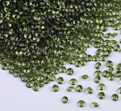 10000 pcs/Pack Wedding Table Scatter Confetti Crystals Acrylic Diamonds Vase Fillers 4.5 mm Rhinestones for Wedding, Bridal Shower, Vase Beads Decorations (Tea Green)