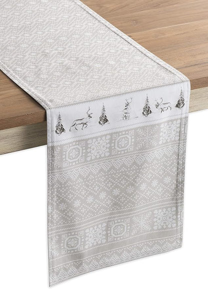 Maison d' Hermine Table Runner 100% Cotton Single Layer Table Runners 90 inches Long Decorative for Home Kitchen Dining Party Baby Shower Wedding Bridal Shower (Cozy Christmas, 14.50" x 90")