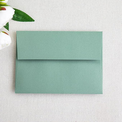 PONATIA 50 Pieces 5x7 Envelopes, Sage Green A7 Envelopes Self Seal for Weddings, Invitation Cards, Photos, Postcards, Greeting Cards Mailing, Baby Shower, Graduation, Christmas Gift Cards