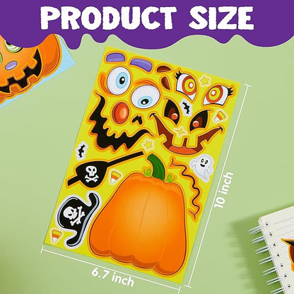 JOYIN 48 Pcs Halloween Pumpkin Stickers for Kids, Halloween Party Favor, Craft Party Supplies, Funny Sticker with Different Pumpkin Design, Classroom Activities Games Goodies Treat Gifts（Age 3+）