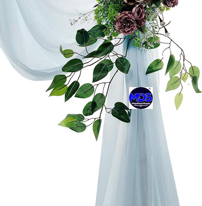 MDS Halloween Chiffon Draping Fabric - 2 Panel, 30" Wide x 100ft Long - Sheer Spooky Arbor & Canopy Drapery for Haunted House Backdrops, Party Ceilings, DIY Costumes & Themed Events - Baby Blue