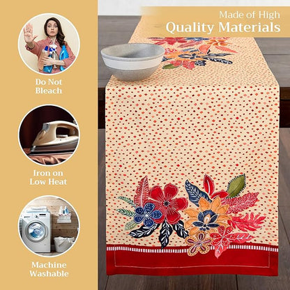Maison d' Hermine Table Runner 100% Cotton Double Layer Table Runners 72 inches Long for Thanksgiving Christmas Decorations Home Kitchen Dining Party Wedding (Kalahari, 14.5" x 72")