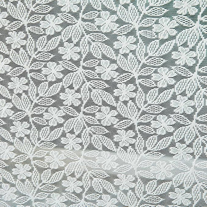 Lace Tablecloth Leaf Pattern Warp Knitting Fabric Solid White Rectangle/Oblong Table Cover for Kitchen Dining Farmhouse Wedding Party Decor Ivory, 55x84 Inch