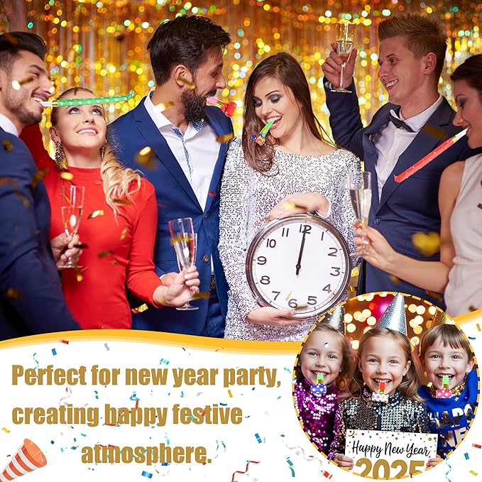 12 Pcs Party Blower Colorful Blowouts Noisemakers Birthday Blowouts Whistles for Party Favors(Colorful Paper Roll)