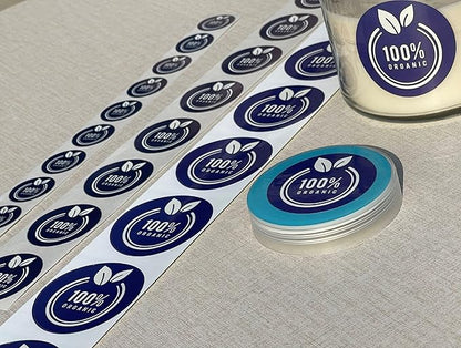 Custom Stickers Label Rolls, Build Your Own Stickers/Labels Any Design Premium Gloss BOPP Custom Sticker, Personalized Stickers for Business Logo, Custom Printed Sticker Labels 50+ (2.5 Inch Square)