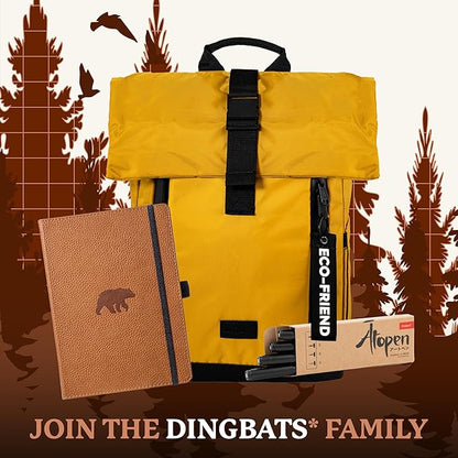 Dingbats* Wildlife Lined Writing Journal Notebook A5 - Vegan Leather Hardcover - Ideal for Work, Travel - Pocket, Elastic Closure, & Bookmark