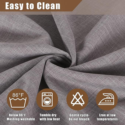 Fitable Faux Linen Tablecloth Rectangle 60 x 102 Inch - Rustic Fabric Table Cloth for 6 Foot Tables, Stone Faux Burlap Table Cover for Kitchen Dining, Party, Farmhouse