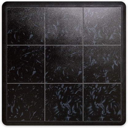 Big Floors 3X3LUXBLAKFLOOR Modular Interlocking Lightweight Plastic Dance Floor Kit (3' x 3'), Luxury Black, 21 Piece