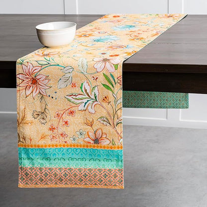 Maison d' Hermine Table Runner 100% Cotton Double Layer Table Runners 72 inches Long Decorative for Home Kitchen Dining Party Wedding Bridal Shower Spring Summer (Luxury Loft – Peach, 14.50" x 72")