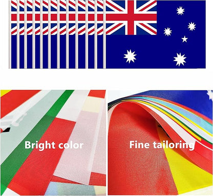 12 Pack Australia Desk Flags Set, Australian Small Mini Table Office Flags with 12" Solid Black Pole, 8.2 x 5.5 Inches, Home and Office Decoration, Festival Celebrations
