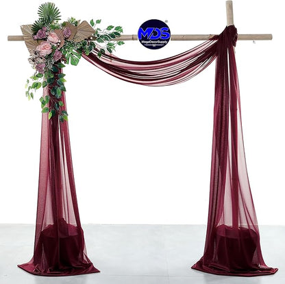 MDS Halloween Chiffon Draping Fabric - 1 Panel, 30" Wide x 40ft Long - Sheer Spooky Arbor & Canopy Drapery for Haunted House Backdrops, Party Ceilings, DIY Costumes & Themed Events - Burgundy