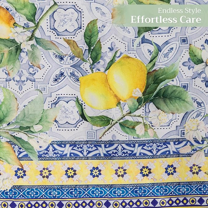 Maison d' Hermine Table Runner 100% Cotton Single Layer Table Runners 108 inches Long Decorative for Home Kitchen Dining Party Baby Shower Wedding Bridal Shower Spring Summer (Citrus, 14.50" x 108")