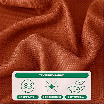 Biscaynebay Fall Tablecloth Textured Fabric Square Tablecloths 54x54 Inch, Rust Thanksgiving Autumn Harvest Water Resistant Fabric Tablecloths for Kitchen, Dining, Wedding, Parties Machine Washable