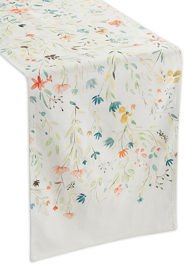 Maison d' Hermine Table Runner 100% Cotton Double Layer Table Runners 108 inches Long Decorative for Home Kitchen Dining Party Baby Shower Wedding Bridal Shower Spring Summer (Colmar, 14.50" x 108")