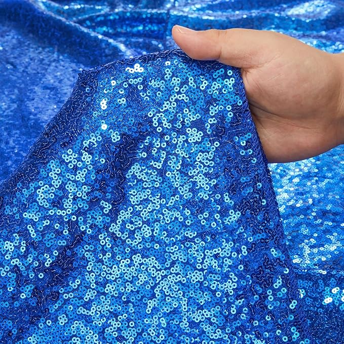 Sequin Table Runners 2 Pieces Royal Blue Table Runners 12x72 Inch Glitter Dining Table Cover for Party Wedding Birthday Reception Banquet Decoration Spring Party Chair Sashes