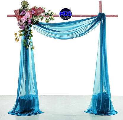 MDS Halloween Chiffon Draping Fabric - 1 Panel, 30" Wide x 75ft Long - Sheer Spooky Arbor & Canopy Drapery for Haunted House Backdrops, Party Ceilings, DIY Costumes & Themed Events - Dark Teal