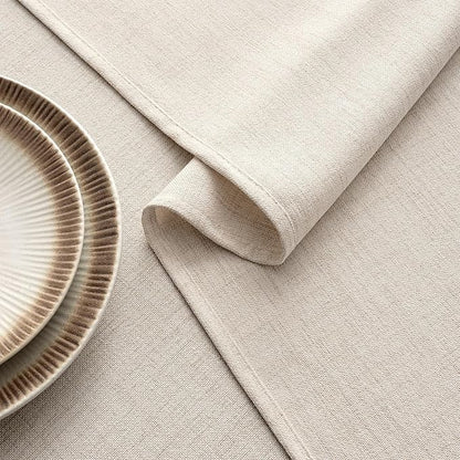 MIULEE Grayish White Linen Tablecloth 60x104 Inch Rectangle Table Cloth Waterproof,Stain Resistant & Wrinkle Resistant for Dining Party Wedding