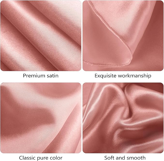 Ruisita 120 Inches Round Satin Tablecloths Rose Gold Overlay Round Satin Table Cover Bright Silk Tablecloth Smooth Fabric Tablecloth for Wedding Banquet Table Decoration