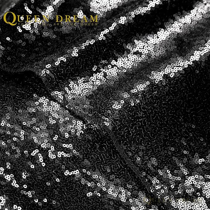 Black Sequin Backdrop 4 Panels 2FTx8FT Halloween Backdrop Curtains Party Backdrop Wedding Baby Shower Decoration