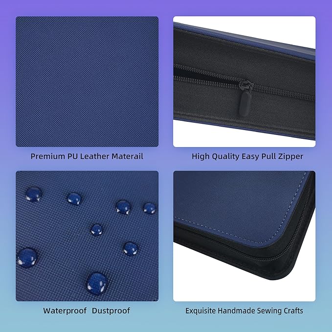4 Pockets Premium Card Binder 160 Cards Trading Card Binders No Ring Card Storage Display Album(4 Pocket 160 Card Slot,Blue)