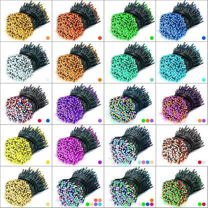 35 Colors Changing Christmas Lights, 98FT 300 LED String Lights Green Wire with Remote, Waterproof Twinkle Light for Halloween Xmas Tree Holiday Party Indoor Outdoor Decorations