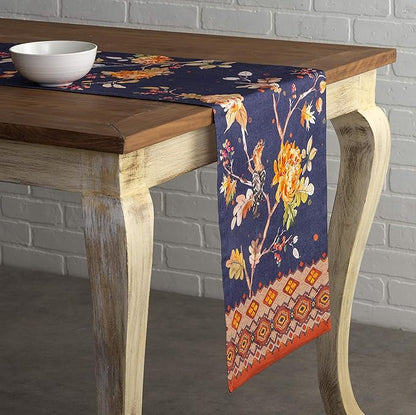 Maison d' Hermine Table Runner 100% Cotton Single Layer Table Runners 90 inches Long for Thanksgiving Christmas Decorations Home Kitchen Dining Party Wedding (Kelim - Infinity, 14.5" x 90")