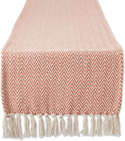 DII Woven Basic Tabletop Collection, Chevron Table Runner, 15x72, Spice