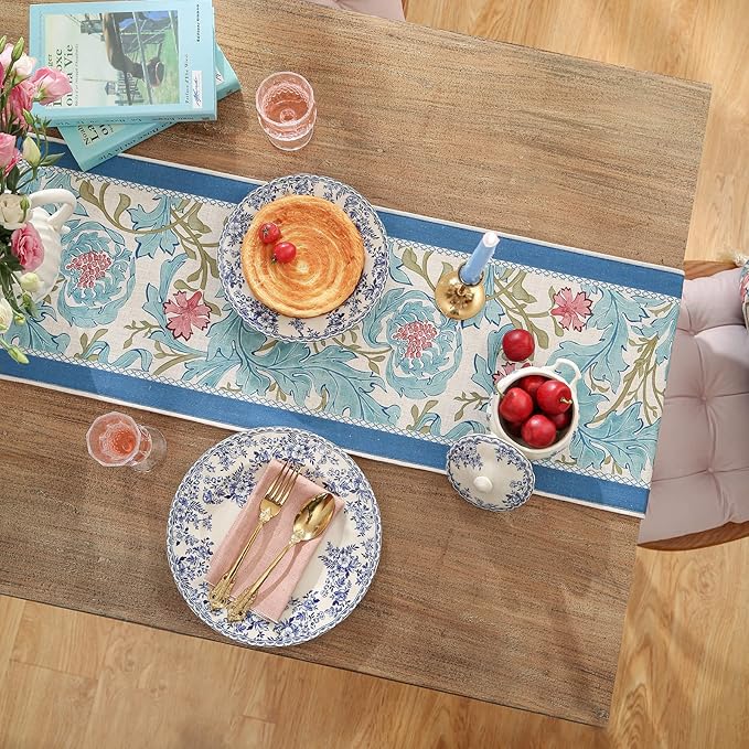 patdrea Linen Leopard Animal Table Runner Farmhouse for Home Kitchen Dining Decor Parties Family Dinners Christmas,12 x 102