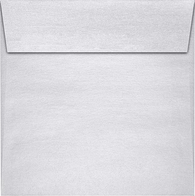 LUXPaper Square Invitation Envelopes | Peel & Press | 6" x 6" | Silver Metallic | 80lb. Text | 50 Qty