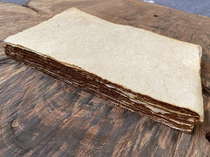 Wanderings Handmade Vintage Deckle Edge Blank Paper - 5.8x8.3 (A5) - A5 Package of 50 for Writers Invitations Crafts - Thick 150 GSM Recycled Paper