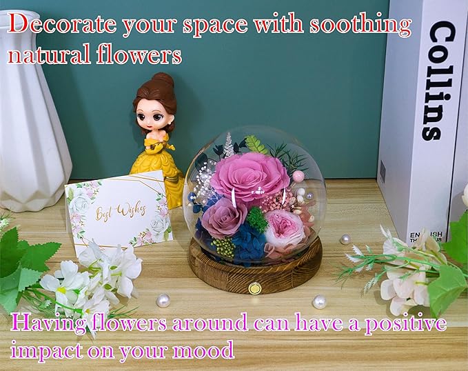 Valley of Rain & Forest Long-Lasting Real Flowers, Unique Floral Gift For you to send Love for All Occasions, for Indoor Decoration (Sweet Pink Rose Arrangement)
