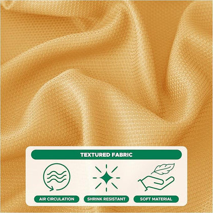 Biscaynebay Fall Tablecloth Textured Fabric 70x108 Inch Rectangular, Fall Gold Thanksgiving Autumn Harvest Water Resistant Fabric Tablecloths for Kitchen, Dining, Wedding, Parties Machine Washable