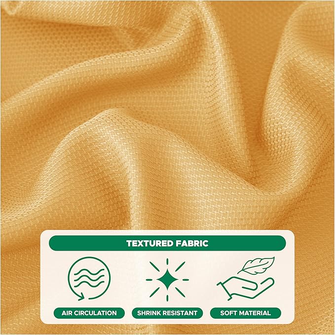 Biscaynebay Fall Tablecloth Textured Fabric Round Tablecloths 60" for Tables diameters from 28" to 48", Fall Gold Thanksgiving Autumn Harvest Water Resistant Table Cover for Kitchen, Dining, Party