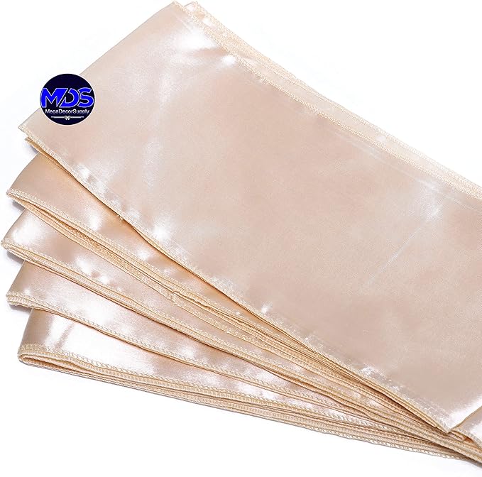 MDS Pack of 300 PCS Satin Chair Sashes Charmeuse Sateen Dining Chair Bows Ribbon Ties Back Sash for Wedding Party Birthday Home Hotel Restaurant Banquet Decoration (7 x 108 Inch, Cream)