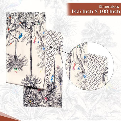 Maison d' Hermine Table Runner 100% Cotton Double Layer Table Runners 108 inches Long for Thanksgiving Christmas Decorations Home Kitchen Dining Party Wedding (Amazonia, 14.5" x 108")