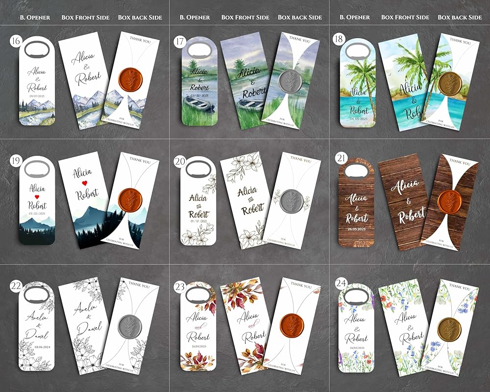 Wedding Bottle Opener Favors for Guests in Bulk, Hearts Shape Bottle Opener, Personalized Party Favors in Bulk, Wedding Favor Guests. 20 to 300 pcs. Custom Fridge Bottle Opener (Rectangular)