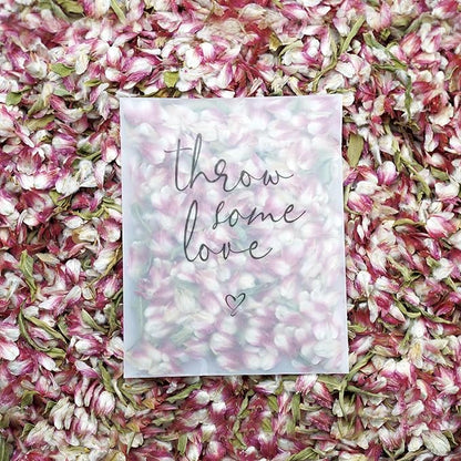 Rainbow Pana 50 Pack Prefilled Confetti Packets | Biodegradable Confetti, Dried Flower Petals | Real Flower Petals to Throw at Wedding, Glassine Bags Rose Wedding Send Off Ideas