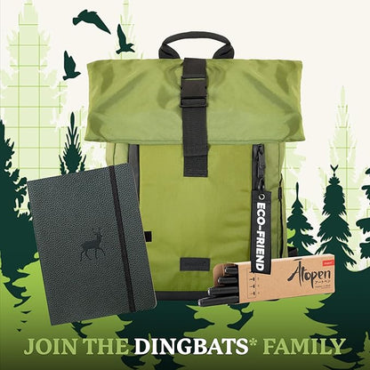 Dingbats* Wildlife Lined Writing Journal Notebook A5 - Vegan Leather Softcover - Ideal for Work, Travel - Pocket, Elastic Closure, & Bookmark
