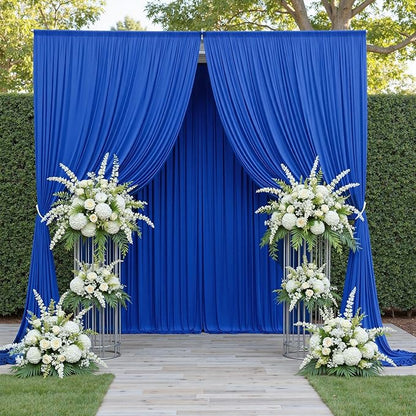 30ftx10ft Wrinkle Free Royal Blue Backdrop Curtains for Party Background, Silky Polyester Photo Backdrop Drapes 6 Panels Back Drop Cloth for Wedding Birthday Photography Baby Shower Decor