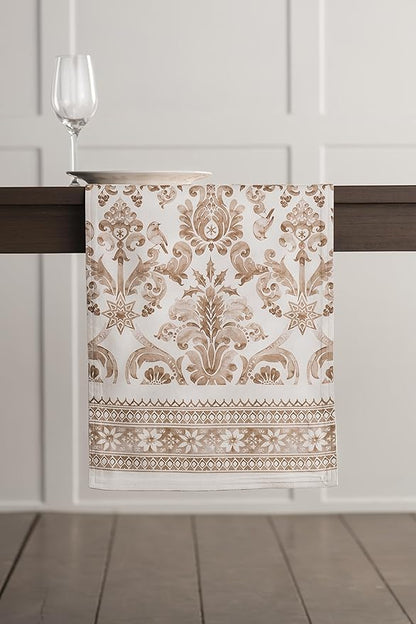 Maison d' Hermine Table Runner 100% Cotton Single Layer Table Runners 90 inches Long for Thanksgiving Christmas Decorations Home Kitchen Dining Party Wedding (Allure, 14.5" x 90")