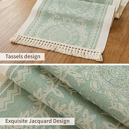 Table Runners 107 Inches,Waterproof Boho Table Runner with Tassel Fringe,Table Runner for Party Coffee Table