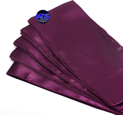 MDS Pack of 75 PCS Satin Chair Sashes Charmeuse Sateen Dining Chair Bows Ribbon Ties Back Sash for Wedding Party Birthday Home Hotel Restaurant Banquet Decoration (7 x 108 Inch, Eggplant)