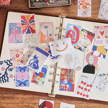 12 Sets 600 Sheets Washi Stickers for Journaling, Boho, Abstract, Vintage Scrapbook Sticker Set for Bullet Journal Art Diary Card Craft Gifts Planner Notebook