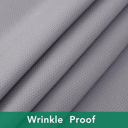 Biscaynebay Textured Fabric Round Tablecloths 60", Silver Grey Water Resistant Table Cloth Small Circle Folding Table Covers for Dining, Kitchen, Wedding & Parties, etc Machine Washable