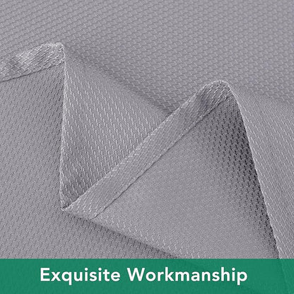 Biscaynebay Textured Fabric Square Tablecloths 70x70 Inches, Silver Grey Water Resistant Spill Proof Card Table Cloth Folding Table Cover for Dining, Kitchen, Wedding and Parties, Machine Washable