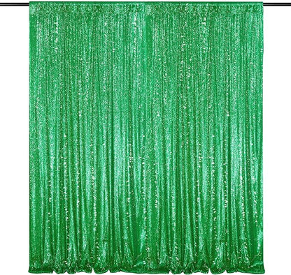 7ft x 7ft Green Sequin Backdrop Curtain Party Backdrop Curtain for Sparkly Birthday Bridal Wedding Curtain