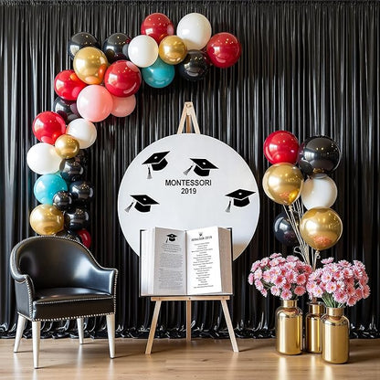 Outpain Thick 10 ft x 10 ft Black Sequin Backdrop Curtain for Parties, Wrinkle Free Glitter Photo Backdrop Drapes 2 Panels 5x10ft Black Back Drop Cloth for Wedding Christmas Photography Background