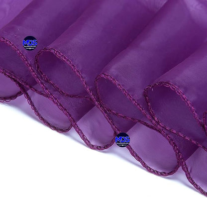 MDS Pack of 25 PCS Organza Chair Sashes Wider Dining Chair Bows Ribbon Tie Back for Wedding Party Birthday Bridal Shower Reception Event Banquet Home Chair Cover Decoration - Dark Purple