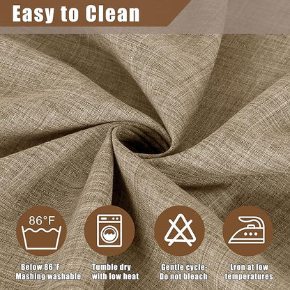Fitable Linen Textured Rectangle Tablecloth Washable Fabric Faux Burlap Table Cloth for 8 Foot Tables, Holiday Table Cover for Farmhouse, Reception, Kitchen Dining, Party, (Mocha, 54 x 108 Inch)